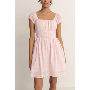 Rhythm Washed‎ Out Cap Sleeve Dress Pink Small 100% Cotton Mini